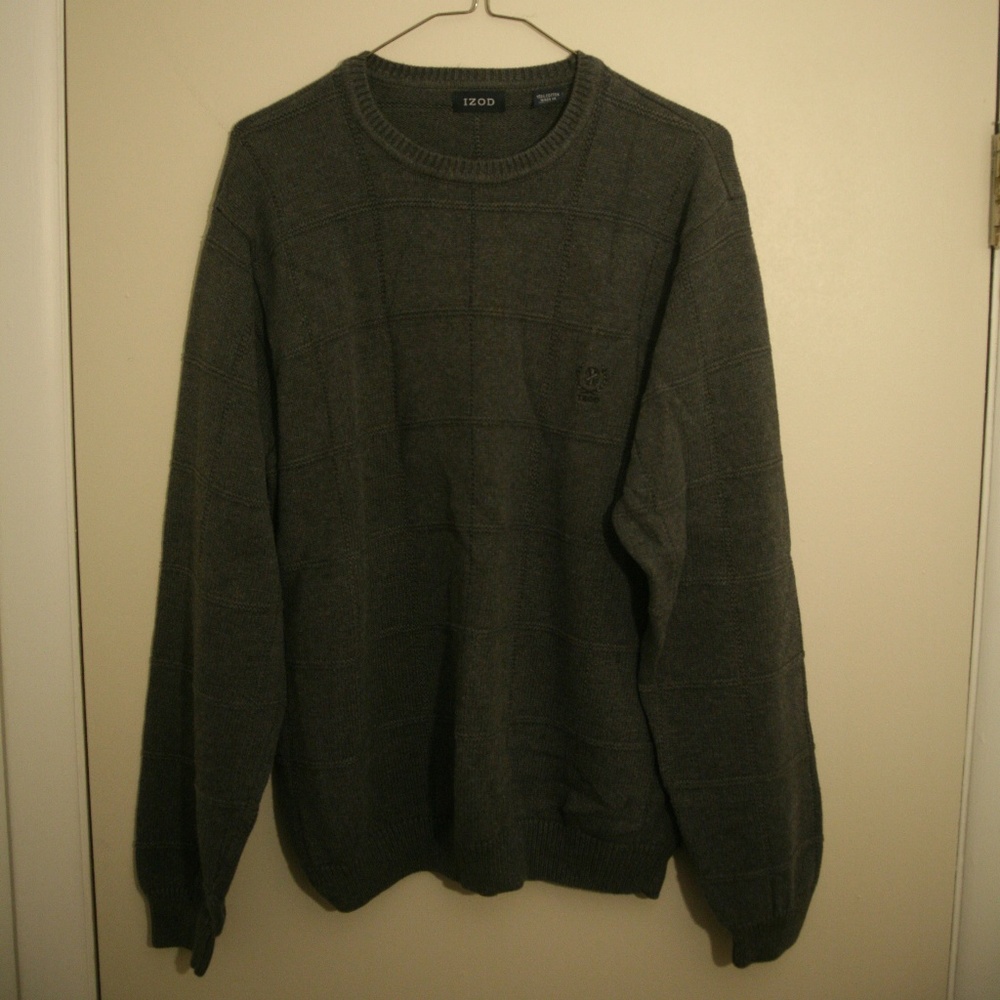 Izod Long Sleeve T Shirts, Large, Black